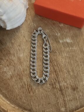 James Avery Heavy Double Curb Chain Bracelet Sz Medium